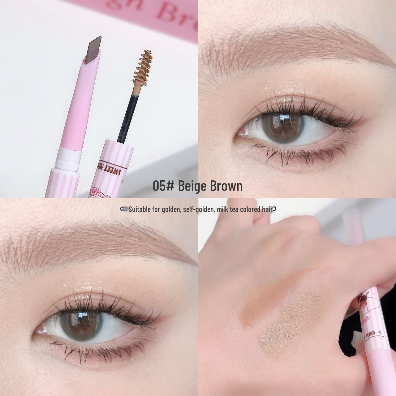 SWEETMINT Double-ended Eyebrow Pencil: Natural Hair Stroke Effect for Wild, Tinted Brows with Two-in-one Blade.
SWEETMINT Double-ended Eyebrow Pencil: Natural Hair Stroke Effect for Wild, Tinted Brows with Two-in-one Blade.