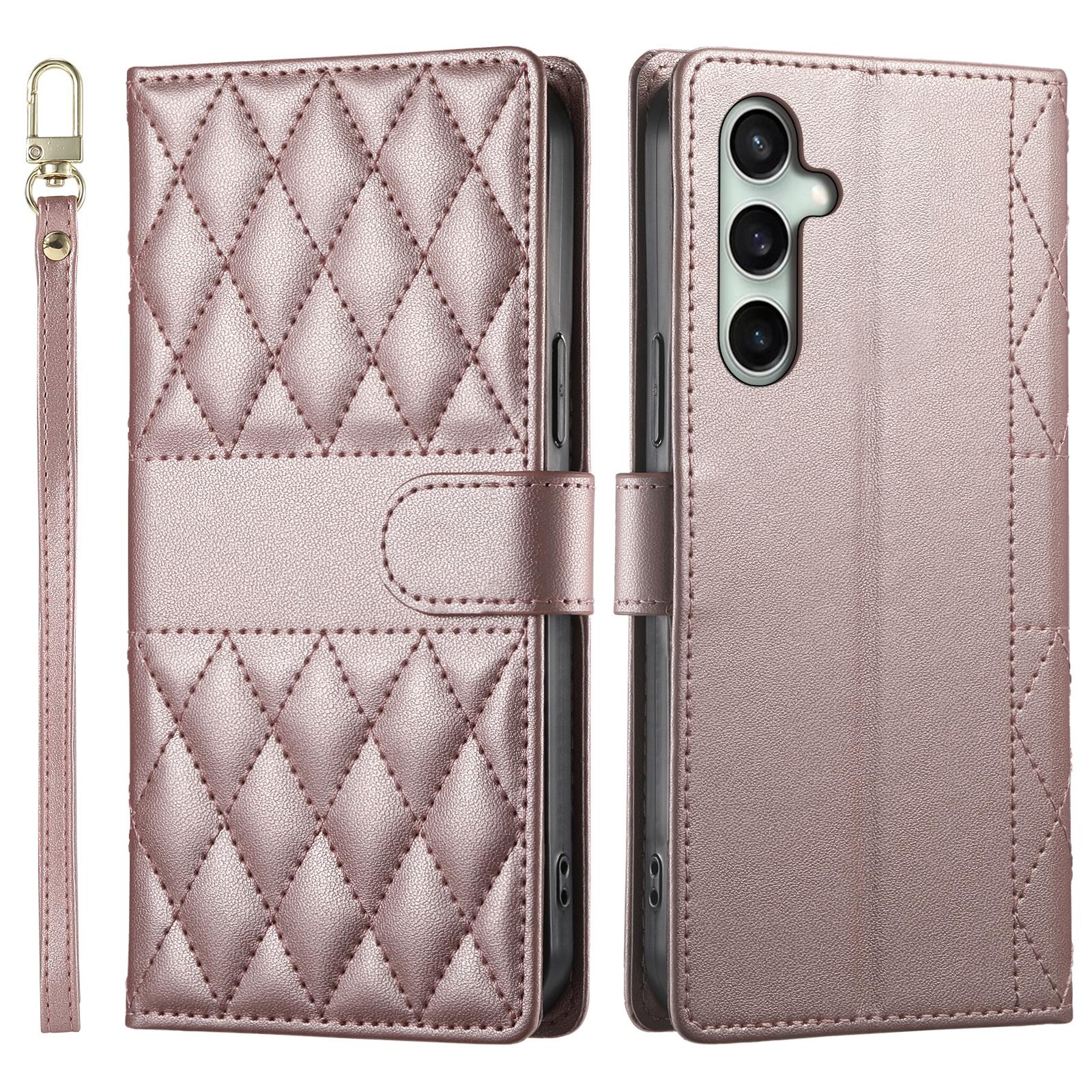 Для Samsung Galaxy S24 FE Чохол Ромбова прошивка Гаманець Підставка Шкіряна накладка для телефону з довгим/коротким ремінцем Rose Gold
Для Samsung Galaxy S24 FE Чохол Ромбова прошивка Гаманець Підставка Шкіряна накладка для телефону з довгим/коротким ремінцем Rose Gold