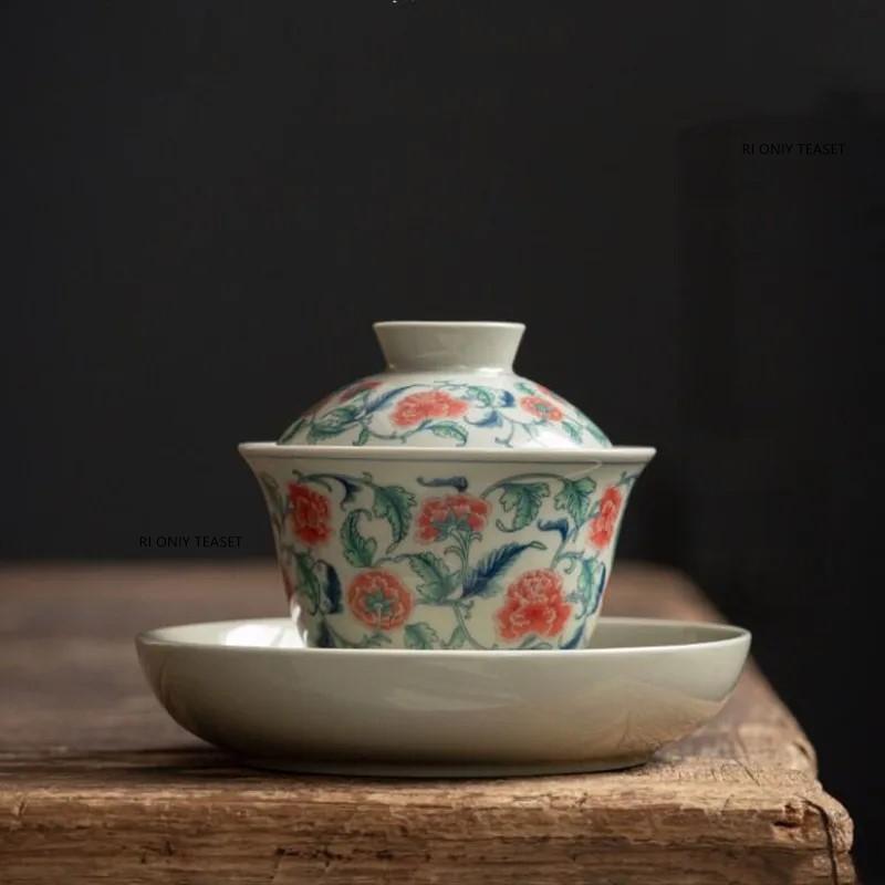 140ml Chinese Blue and White Porcelain Gaiwan Handmade Flowers Teacup Ceramic Tea Tureen Portable Tea Bowl Household Tea Set 13.5x9cm 140ml
140ml Chinese Blue and White Porcelain Gaiwan Handmade Flowers Teacup Ceramic Tea Tureen Portable Tea Bowl Household Tea Set 13.5x9cm 140ml