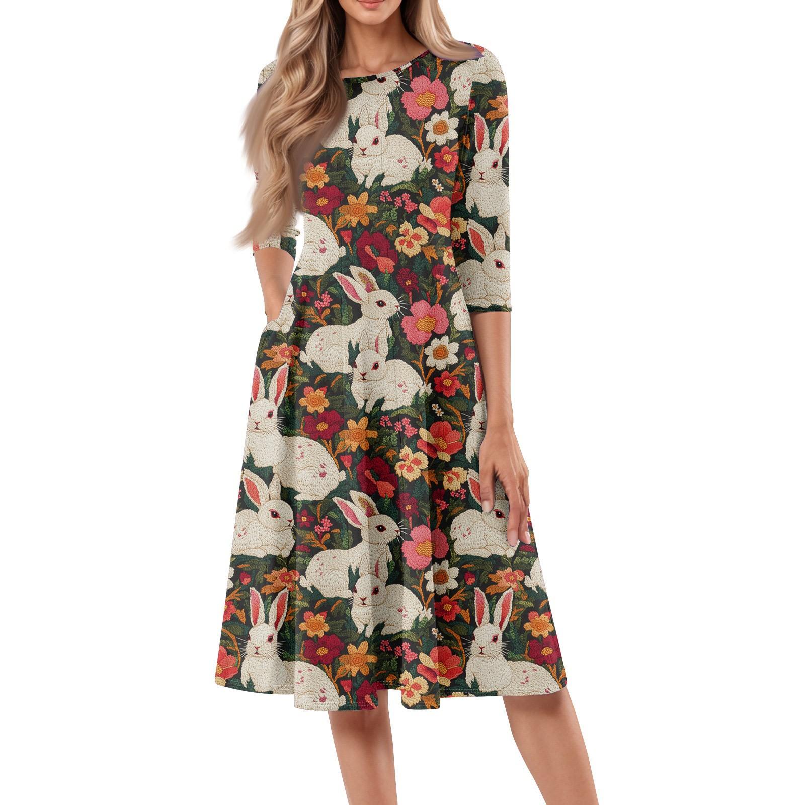 Women s Loose Casual And Fashionable Round Neck Seven Quarter Sleeved Printed Mid Length Dress XL винний
Women s Loose Casual And Fashionable Round Neck Seven Quarter Sleeved Printed Mid Length Dress XL винний