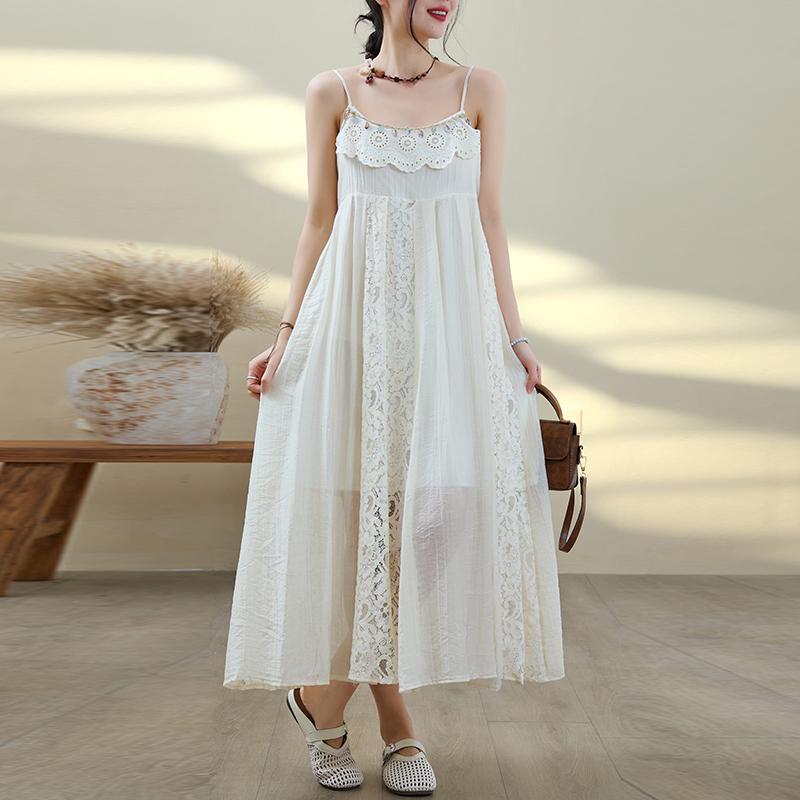 DIMANAF Plus Size Loose Dress Women 2025 Vintage New Summer Style Elegant Sleeveless Long Dress One Size білий
DIMANAF Plus Size Loose Dress Women 2025 Vintage New Summer Style Elegant Sleeveless Long Dress One Size білий
