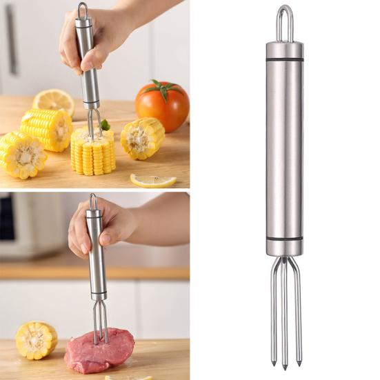 Yousheng Stainless Steel Corn Holders Fork Reusable 3 Prong Potato Holder for BBQ Rust-Proof Kitchen Gadget with Hanging Ring
Yousheng Stainless Steel Corn Holders Fork Reusable 3 Prong Potato Holder for BBQ Rust-Proof Kitchen Gadget with Hanging Ring