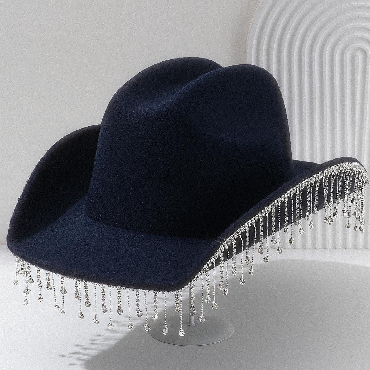 Tassel Felt Western Cowboy Hat Large Brim Sun Hat Large Head Circumference Warm Top Hat Women s British Hat темно-синий
Tassel Felt Western Cowboy Hat Large Brim Sun Hat Large Head Circumference Warm Top Hat Women s British Hat темно-синий