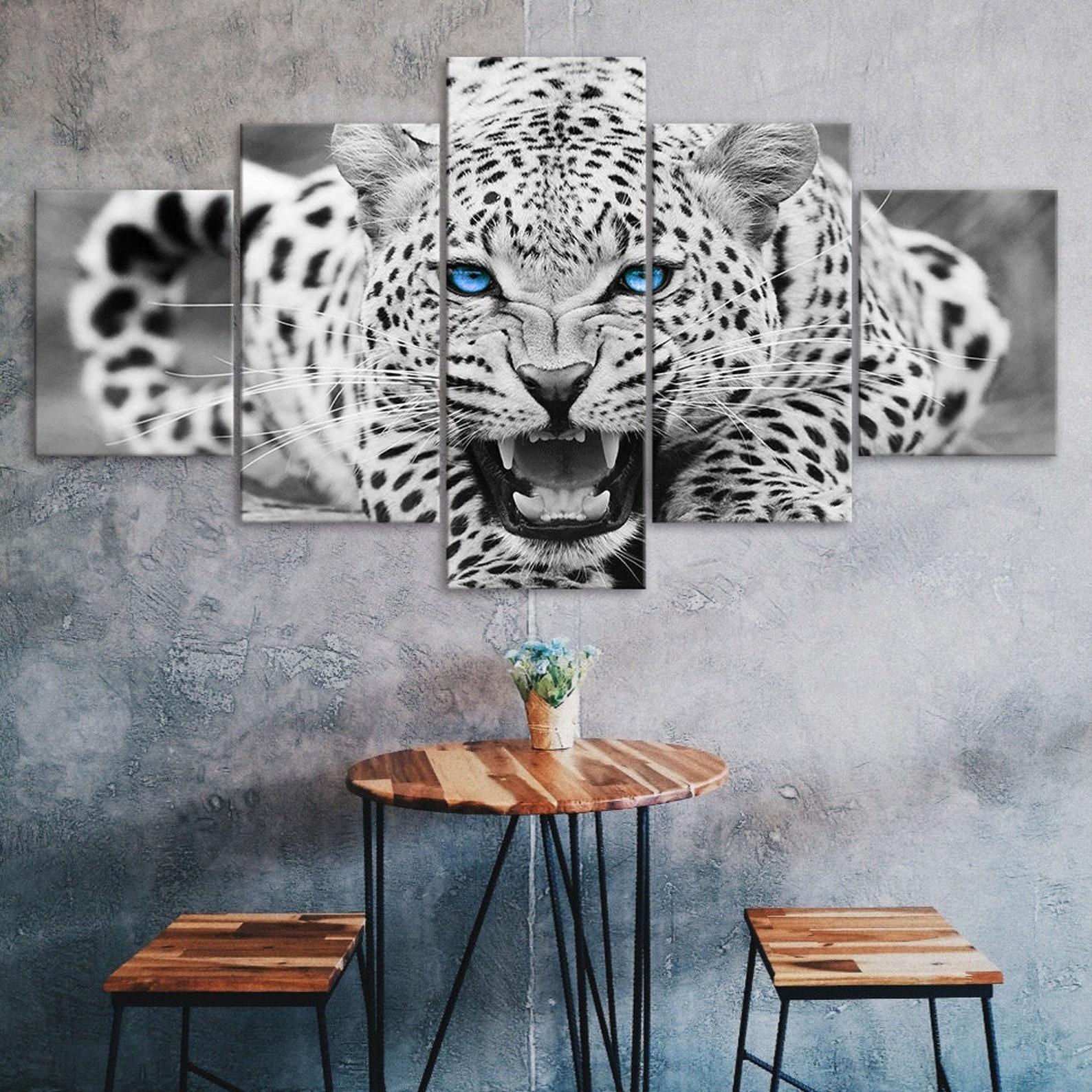 White Leopard Bright Blue Eyes 5 Piece Five Panel Wall Canvas Print Modern Art Poster Picture Home Decor Gift For Him For Her 20X35 20X45 20X55CM
White Leopard Bright Blue Eyes 5 Piece Five Panel Wall Canvas Print Modern Art Poster Picture Home Decor Gift For Him For Her 20X35 20X45 20X55CM