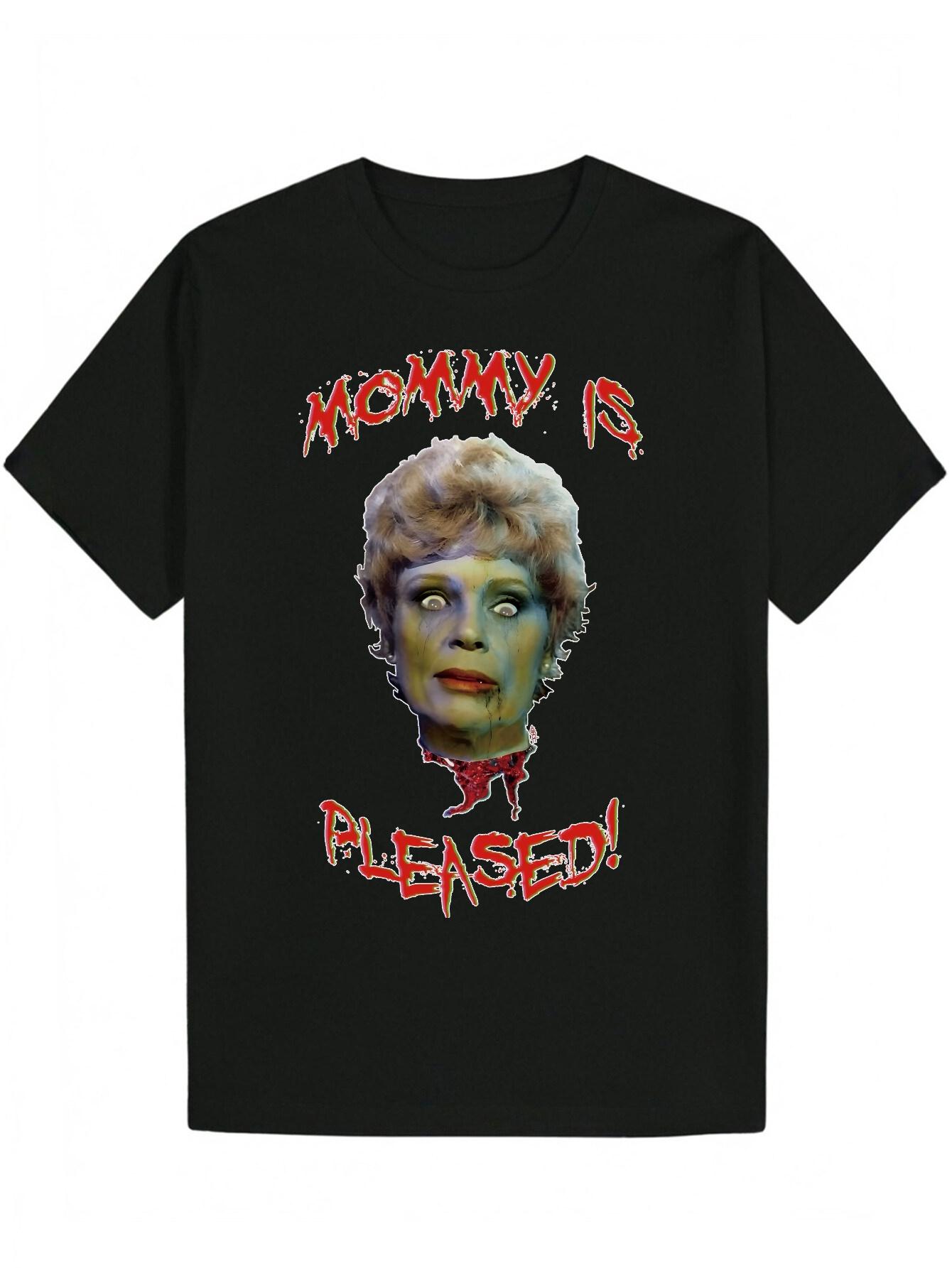 Horror-Themed Graphic T-shirt - Mommy Is Pleased! Zombie Mom Design - Black Tee - Lightweight Polyester Shirt for Halloween M
Horror-Themed Graphic T-shirt - Mommy Is Pleased! Zombie Mom Design - Black Tee - Lightweight Polyester Shirt for Halloween M