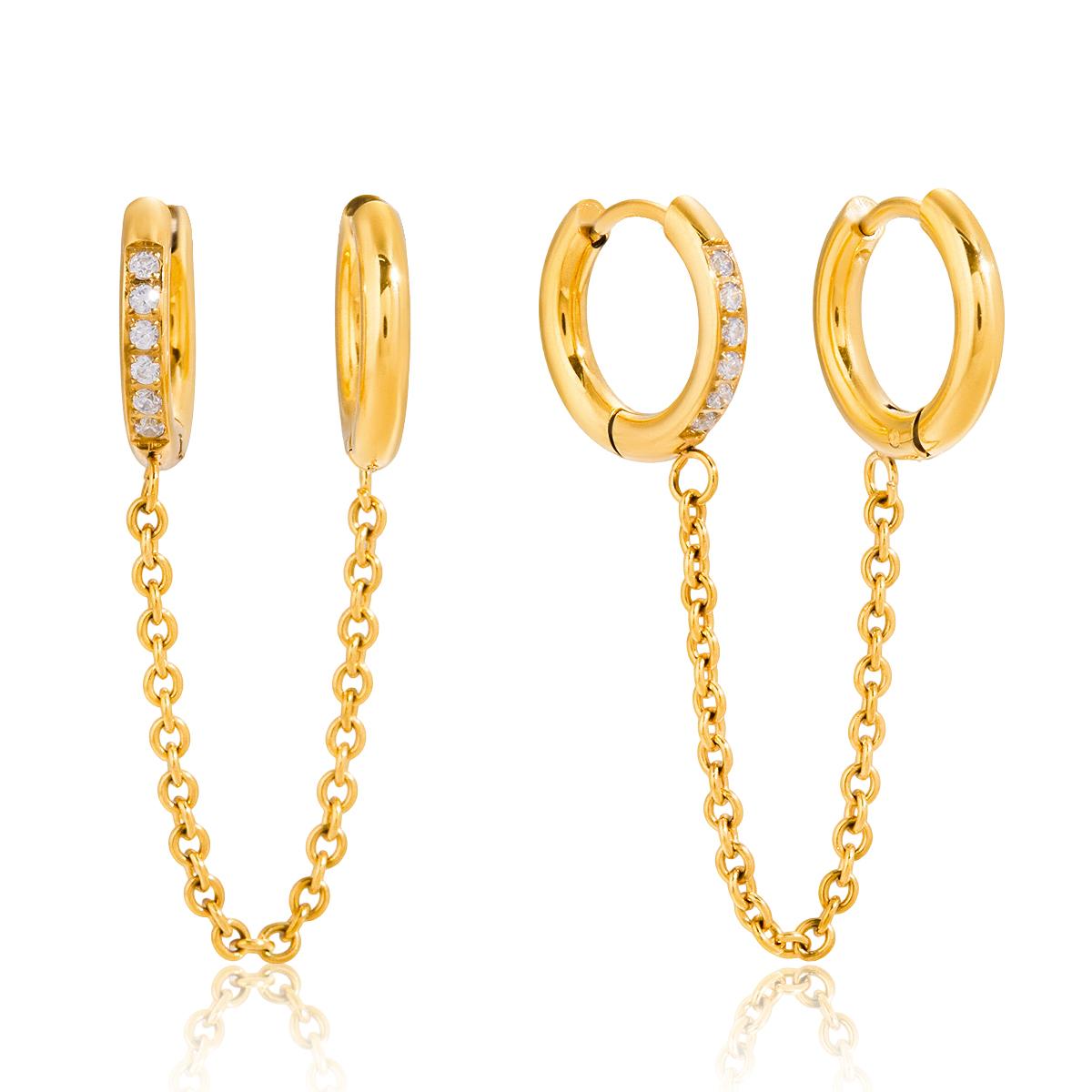 Yori Hot Style Shiny White Cubic Zircon Double Ring Tassel Dangle Earrings 18K Gold PVD Plated Waterproof Daily Jewelry Gift
Yori Hot Style Shiny White Cubic Zircon Double Ring Tassel Dangle Earrings 18K Gold PVD Plated Waterproof Daily Jewelry Gift