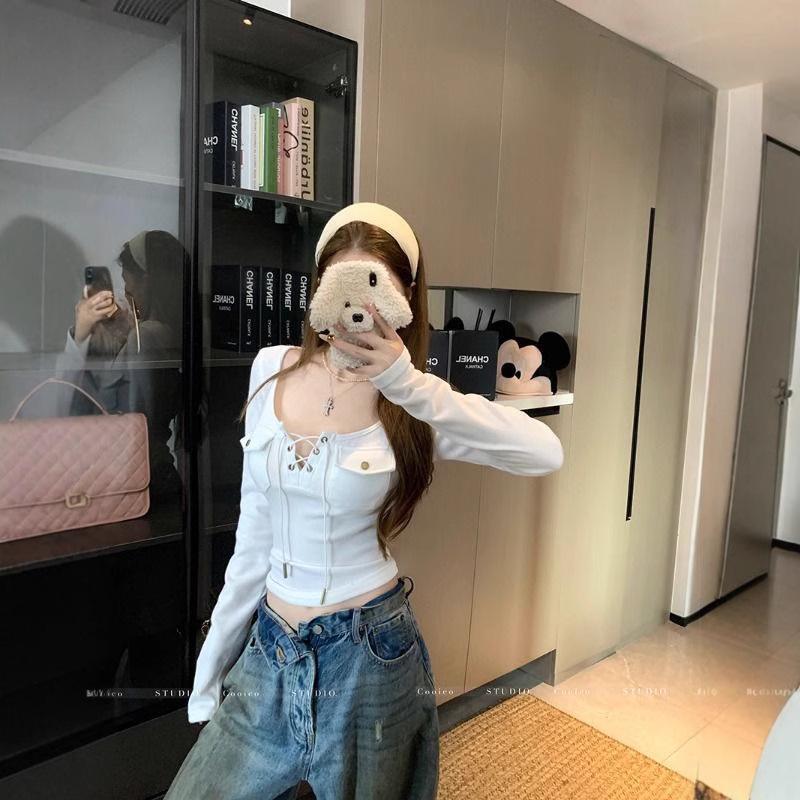 Spicy Girl Women s White Lace-Up Long Sleeve T-Shirt - Spring 2025 Fashion Slim Top Small
Spicy Girl Women s White Lace-Up Long Sleeve T-Shirt - Spring 2025 Fashion Slim Top Small