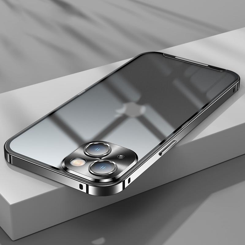 For iPhone 13 6.1 inch Translucent Matte Cover Aluminium Alloy Bumper Frame+PC Back Phone Case with Camera Lens Protector Black
For iPhone 13 6.1 inch Translucent Matte Cover Aluminium Alloy Bumper Frame+PC Back Phone Case with Camera Lens Protector Black