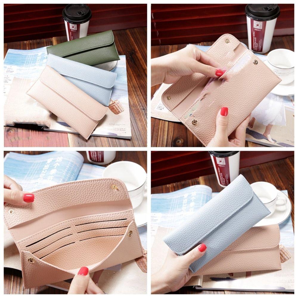 PU Leather Lichee Pattern Wallets Portable Change Bag Simple Women Long Clutch Bag Female темно-рожевого кольору
PU Leather Lichee Pattern Wallets Portable Change Bag Simple Women Long Clutch Bag Female темно-рожевого кольору