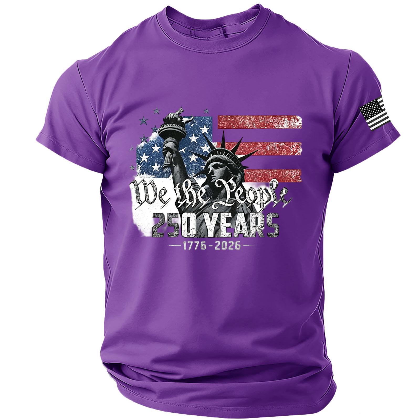 Mens Short Sleeve Crew Neck T Shirt with Printed We The People 250 Years 1776 2026 and Statue of Liberty Design XXXXL фиолетовый
Mens Short Sleeve Crew Neck T Shirt with Printed We The People 250 Years 1776 2026 and Statue of Liberty Design XXXXL фиолетовый