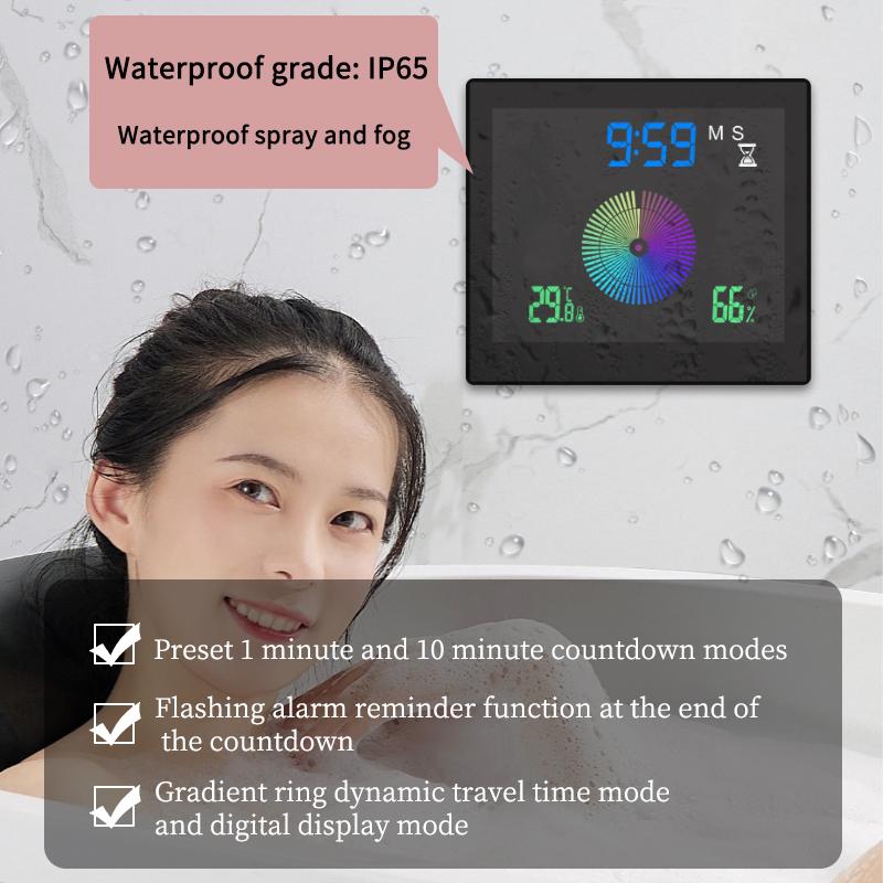 TS-WP10 Color Screen Alarm Clock Temperature Humidity Display Waterproof Bathroom Clock with Suction Cup Black
TS-WP10 Color Screen Alarm Clock Temperature Humidity Display Waterproof Bathroom Clock with Suction Cup Black