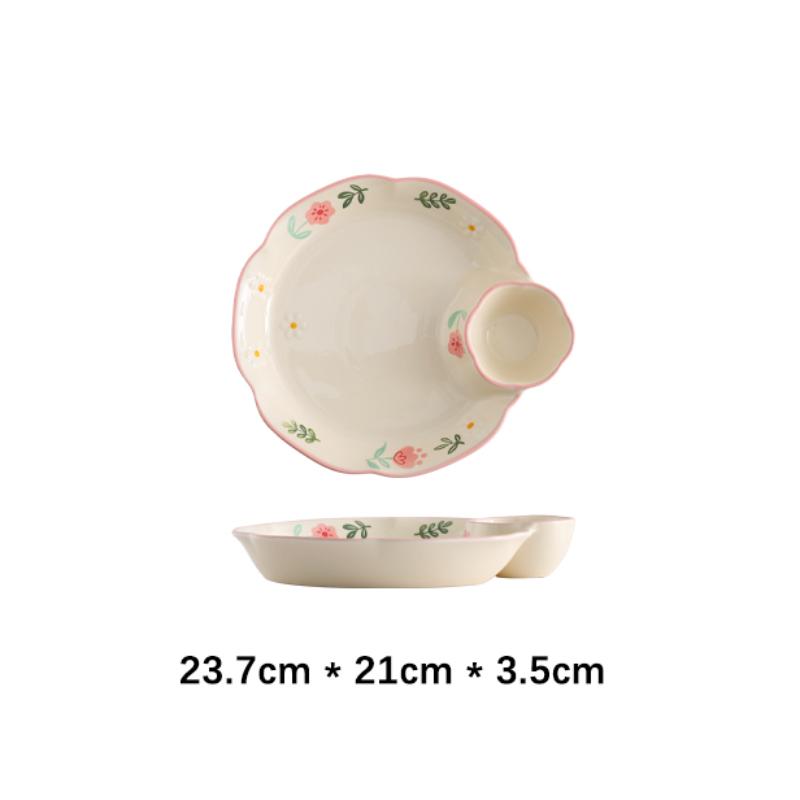 Креативная керамическая тарелка Милая цветочная форма Двухсекционный контейнер для еды Соус Приправа Пельмени Завтрак Закуски Тарелки
Креативная керамическая тарелка Милая цветочная форма Двухсекционный контейнер для еды Соус Приправа Пельмени Завтрак Закуски Тарелки