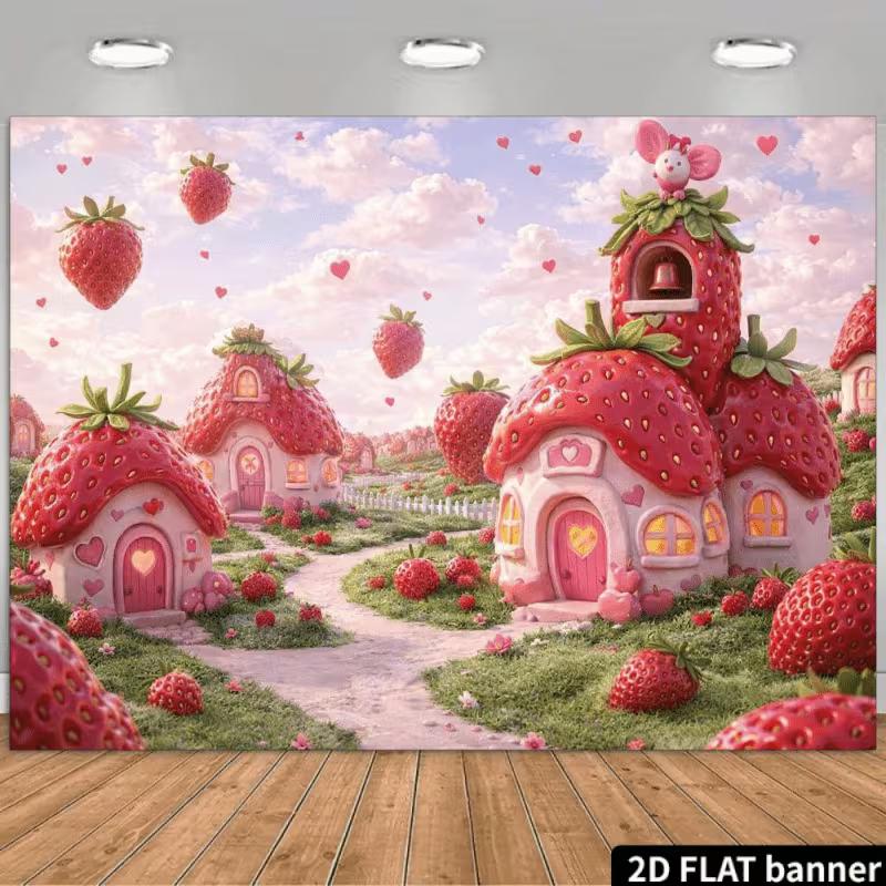 2D Magical Strawberry Houses & Hearts Photography Background 47.2x31.5inch/120*80cm
2D Magical Strawberry Houses & Hearts Photography Background 47.2x31.5inch/120*80cm