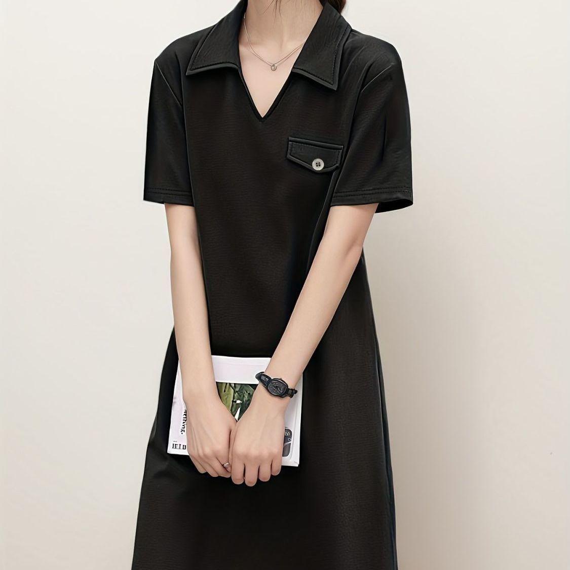 2026 Black Polo Collar Short Sleeve Dress for Women - Summer Mid-Length Straight-Fit XL 60-65kg чёрный
2026 Black Polo Collar Short Sleeve Dress for Women - Summer Mid-Length Straight-Fit XL 60-65kg чёрный