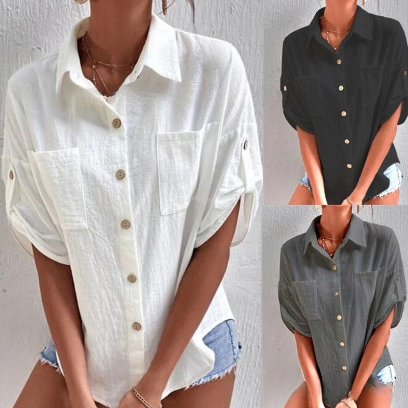 New Women s Shirt with Mid Sleeve Pockets and A Mid Length Collar, Made of Cotton and Linen S білий
New Women s Shirt with Mid Sleeve Pockets and A Mid Length Collar, Made of Cotton and Linen S білий