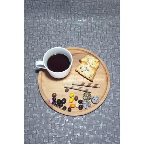 Закусочная тарелка из массива дерева - Завтрак - Кофе - Тарелка для презентаций с фруктами Натуральная