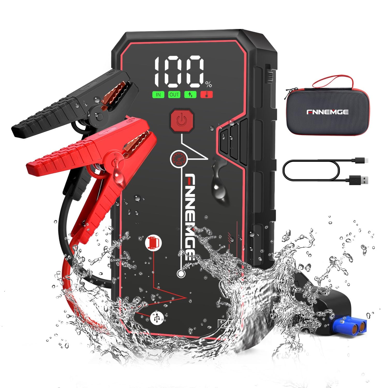 FNNEMGE Jump Starter, ток 5000 А, большая емкость 23800 мАч, 12 В стартер двигателя (Все автомобили с бензиновым двигателем/автомобили с дизельным двигателем объемом 8,0 л)
FNNEMGE Jump Starter, ток 5000 А, большая емкость 23800 мАч, 12 В стартер двигателя (Все автомобили с бензиновым двигателем/автомобили с дизельным двигателем объемом 8,0 л)