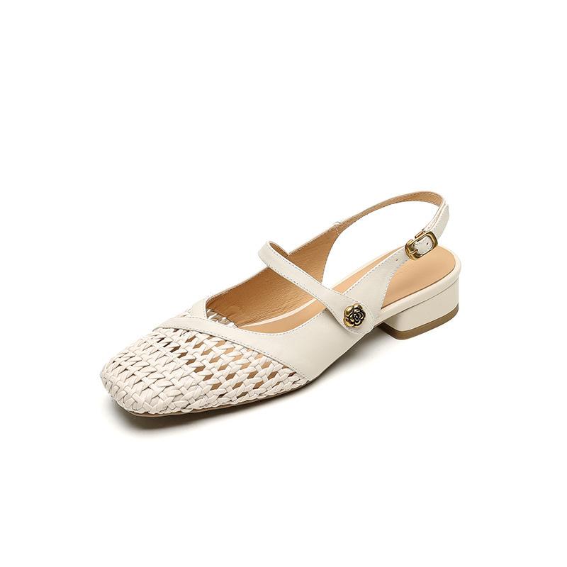 Сандалии из плетеной кожи камелии на среднем каблуке, женские, с закрытым носком, летние новинки в стиле ретро, с ремешком на одно слово, на толстом каблуке 39
Сандалии из плетеной кожи камелии на среднем каблуке, женские, с закрытым носком, летние новинки в стиле ретро, с ремешком на одно слово, на толстом каблуке 39