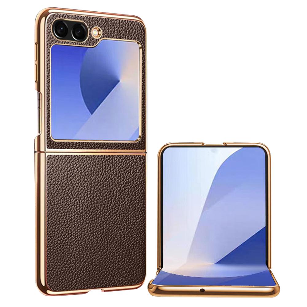 For Samsung Galaxy Z Flip7 FE 5G/Z Flip6 5G Case Litchi Texture Genuine Cow Leather+PC Phone Cover Coffee
For Samsung Galaxy Z Flip7 FE 5G/Z Flip6 5G Case Litchi Texture Genuine Cow Leather+PC Phone Cover Coffee