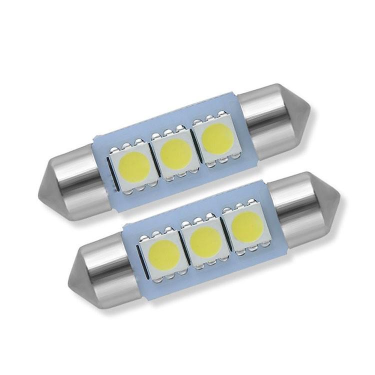 Double-Ended 5050 Car LED Roof & Trunk Light - 3SMD, 36mm/39mm/41mm 39mm
Double-Ended 5050 Car LED Roof & Trunk Light - 3SMD, 36mm/39mm/41mm 39mm