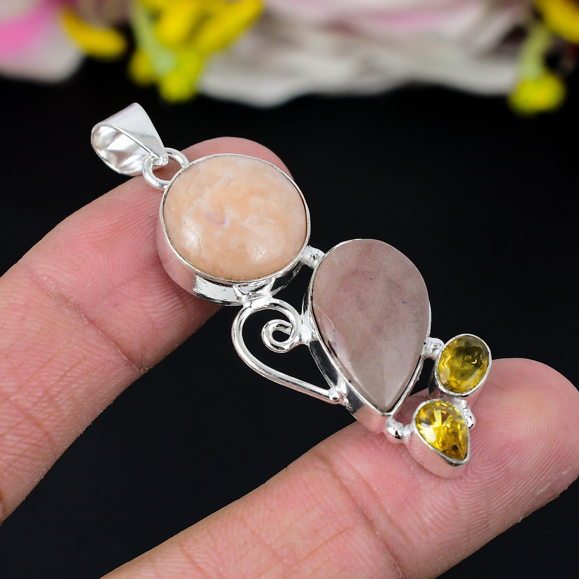 Sunstone, Citrine Gemstone 925 Sterling Silver Jewelry Pendant 2.25 KG-265
Sunstone, Citrine Gemstone 925 Sterling Silver Jewelry Pendant 2.25 KG-265