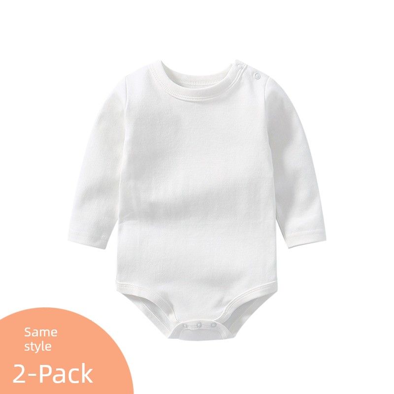 Shoulder Button round Neck Cotton White Onesie White(Two-Pack) 73
Shoulder Button round Neck Cotton White Onesie White(Two-Pack) 73