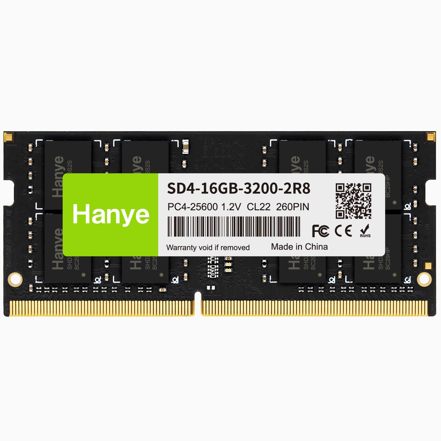 Laptop memory 16GB SODIMM Hanye CL22 260pin Domestic authorized distributor product PC4-25600 (DDR4-3200) 1.2V SD4-16GB-3200-2R8
Laptop memory 16GB SODIMM Hanye CL22 260pin Domestic authorized distributor product PC4-25600 (DDR4-3200) 1.2V SD4-16GB-3200-2R8