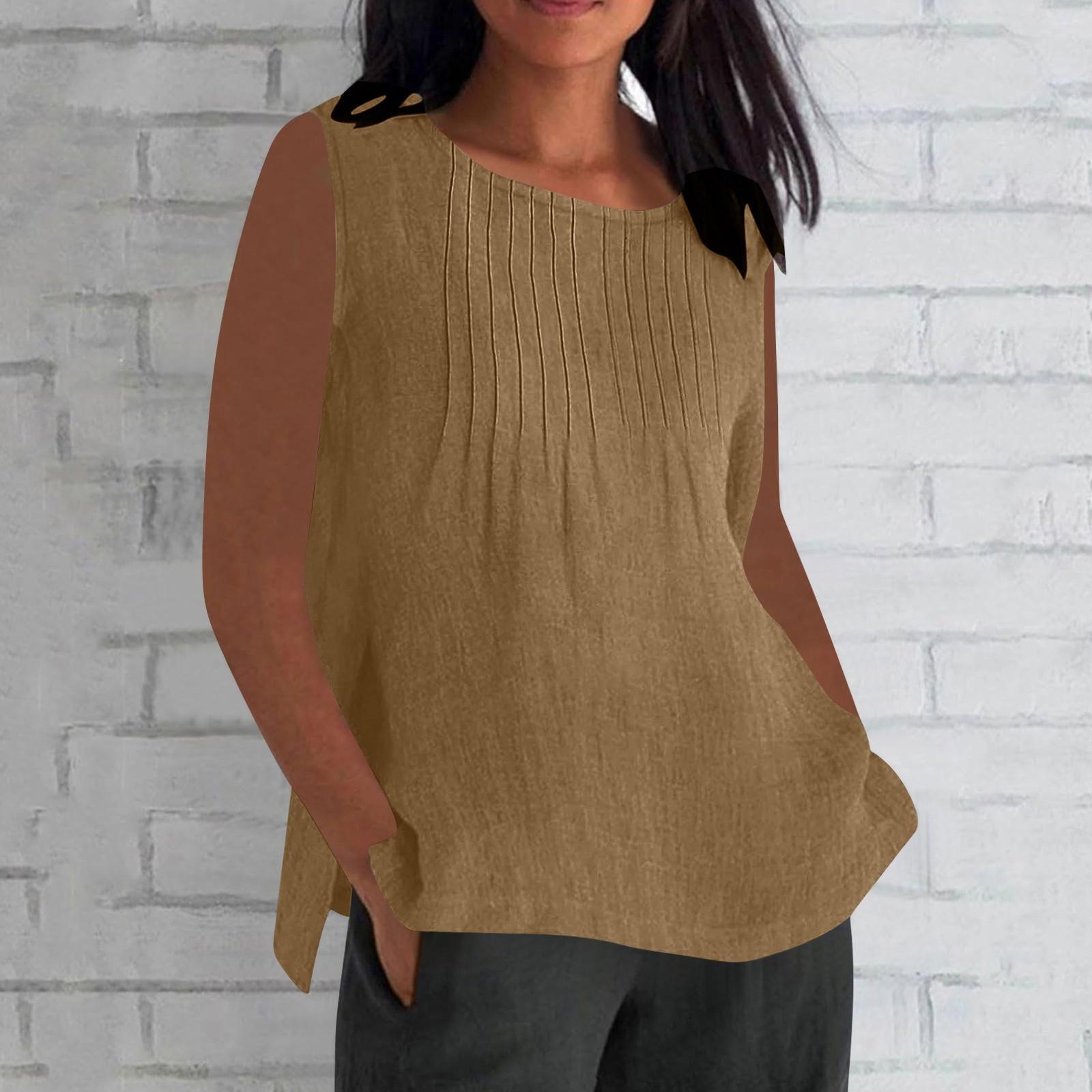 Women s Fashionable And Casual Sleeveless Vest -color Cotton And Linen Pleated Sleeveless Top T-shirt XXL верблюд
Women s Fashionable And Casual Sleeveless Vest -color Cotton And Linen Pleated Sleeveless Top T-shirt XXL верблюд