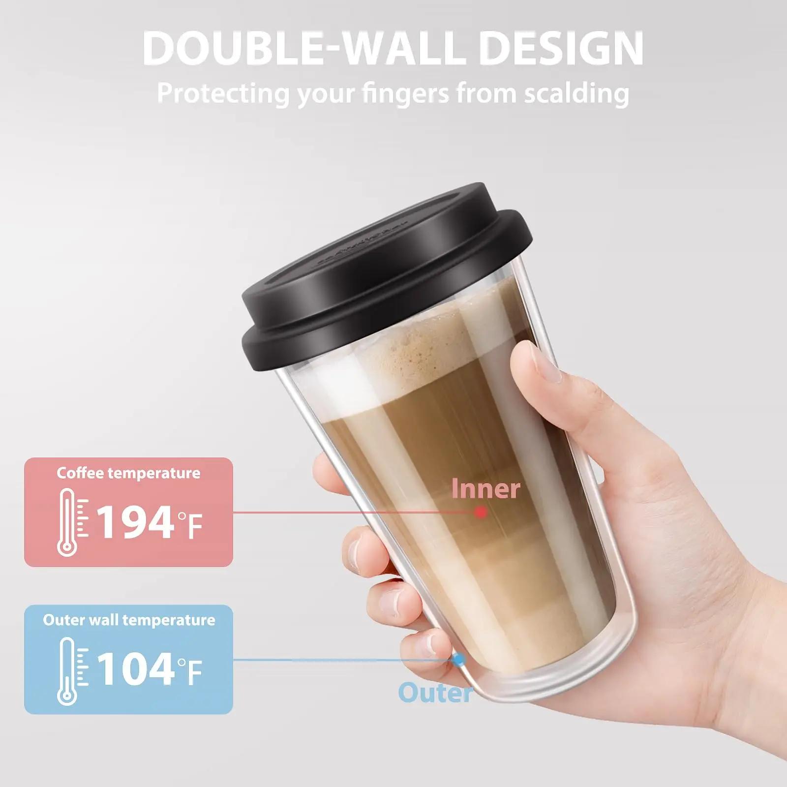 350ml Double Walled Glass Coffee Mugs with Silicone Lids,Insulated Drinking Reusable Coffee Cup Safe Hot/Cold Drink for Morning
350ml Double Walled Glass Coffee Mugs with Silicone Lids,Insulated Drinking Reusable Coffee Cup Safe Hot/Cold Drink for Morning