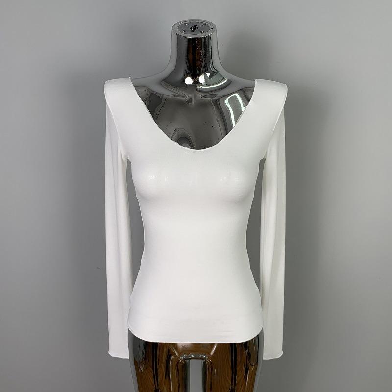 Весенняя новинка, однотонная облегающая сексуальная женская футболка, повседневная модная тонкая элегантная футболка с длинным рукавом, топы, женская простая офисная футболка с V-образным вырезом 26406 One Size белый
Весенняя новинка, однотонная облегающая сексуальная женская футболка, повседневная модная тонкая элегантная футболка с длинным рукавом, топы, женская простая офисная футболка с V-образным вырезом 26406 One Size белый