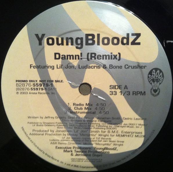 12inch Record YOUNGBLOODZ - Lean Low / Damn! (Remix) 82876559791 So So Def 2003 US Rap & Hip-Hop/R&B Used
12inch Record YOUNGBLOODZ - Lean Low / Damn! (Remix) 82876559791 So So Def 2003 US Rap & Hip-Hop/R&B Used