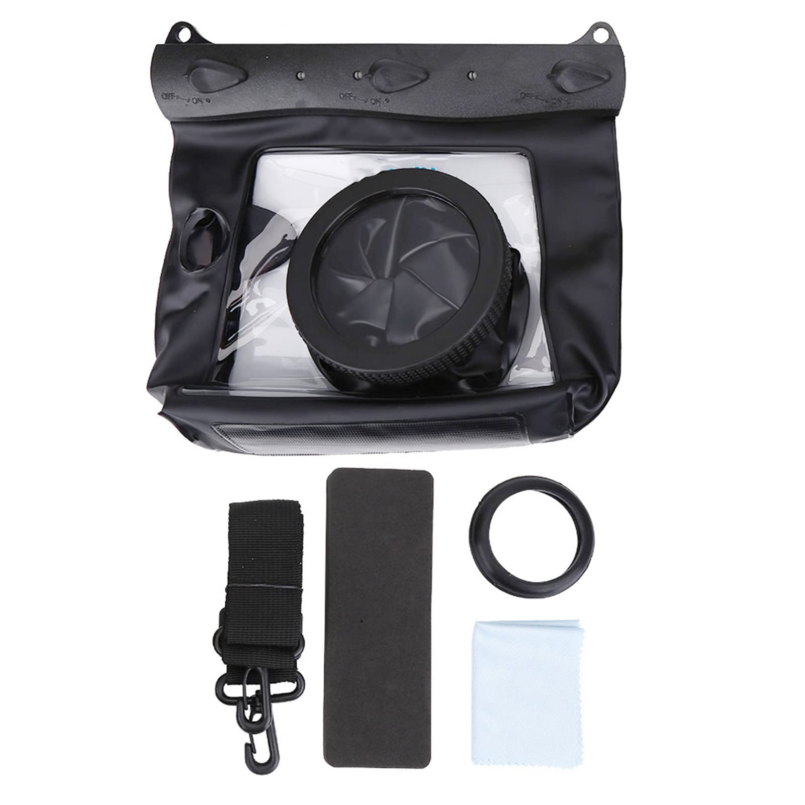 Waterproof HD Underwater Housing Case Dry Bag Pouch for DSLR Camera Accessories Transparent Black for Diving Swimming
Waterproof HD Underwater Housing Case Dry Bag Pouch for DSLR Camera Accessories Transparent Black for Diving Swimming