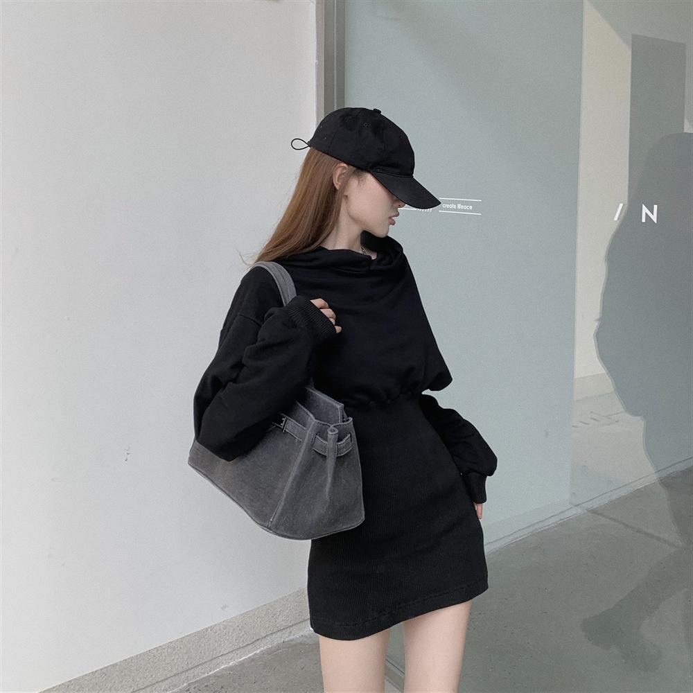 Black hooded sweater dress female sexy slim fit large size hip skirt autumn new long-sleeved knitted bottoming dress 3XL чорний
Black hooded sweater dress female sexy slim fit large size hip skirt autumn new long-sleeved knitted bottoming dress 3XL чорний