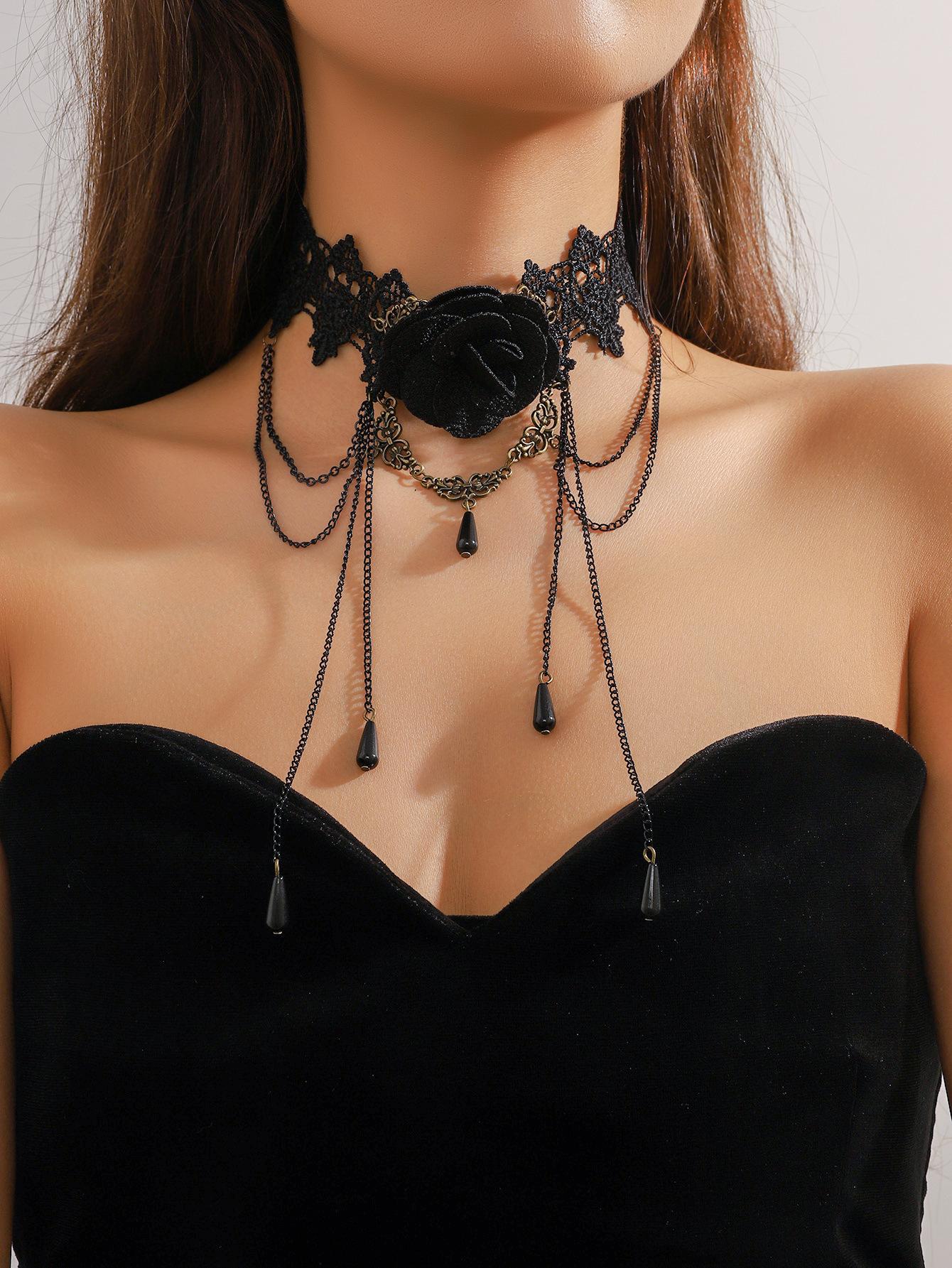 Винтажное черное кружевное ожерелье с розой, браслет, кольцо, набор для женского ужина, темный ветреный браслет-цепочка на шею
Винтажное черное кружевное ожерелье с розой, браслет, кольцо, набор для женского ужина, темный ветреный браслет-цепочка на шею