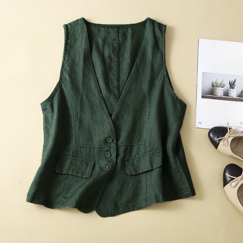 Vest for Women Summer Vintage Cotton Linen Vest V-neck Casual Sleeveless Thin Vest Casual Women Jacket Streetwear Lightweight 2XL зелений
Vest for Women Summer Vintage Cotton Linen Vest V-neck Casual Sleeveless Thin Vest Casual Women Jacket Streetwear Lightweight 2XL зелений