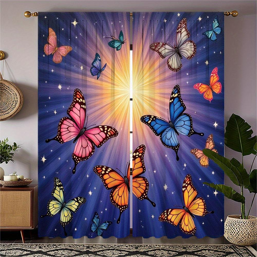 Set Of 2 Hd Digital Printed Halloween Series Geometric Butterfly Pattern Curtains Bedroom Colorful Design Starry Night Curtain Polyester Perfect For W100*H70(CM)-Hooks&2PCS
Set Of 2 Hd Digital Printed Halloween Series Geometric Butterfly Pattern Curtains Bedroom Colorful Design Starry Night Curtain Polyester Perfect For W100*H70(CM)-Hooks&2PCS
