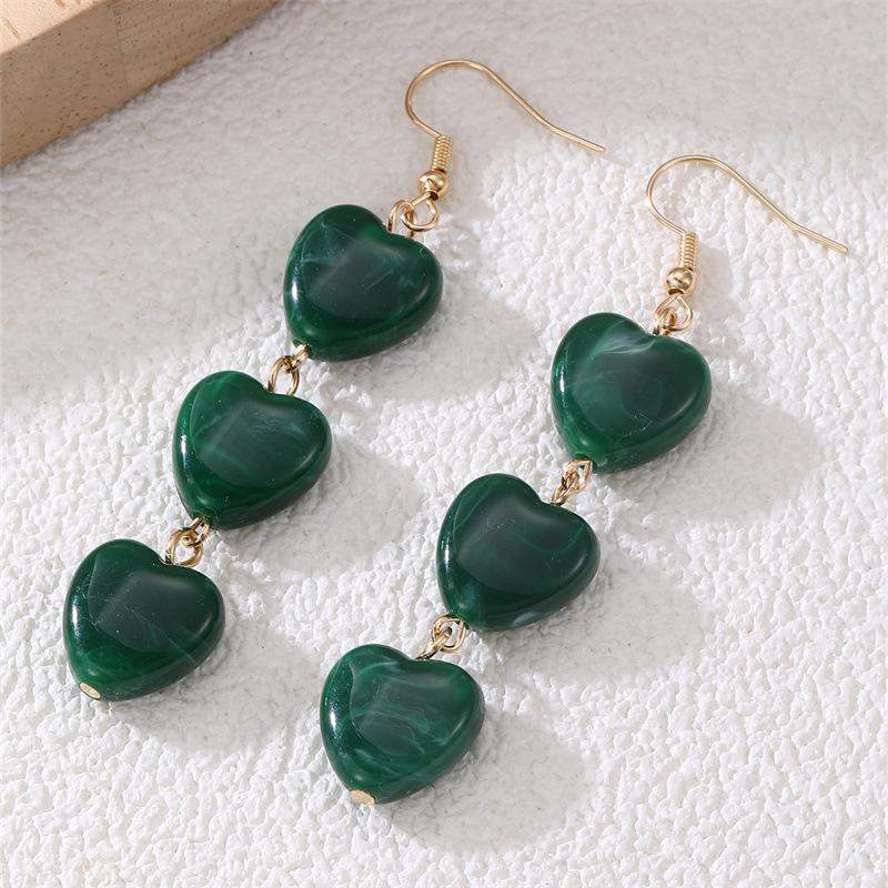 Fashion Colorful Resin Heart-Shaped Beaded Pendant Earrings for Women Simple Love String Long Tassel Earrings Design Zircon зелений
Fashion Colorful Resin Heart-Shaped Beaded Pendant Earrings for Women Simple Love String Long Tassel Earrings Design Zircon зелений