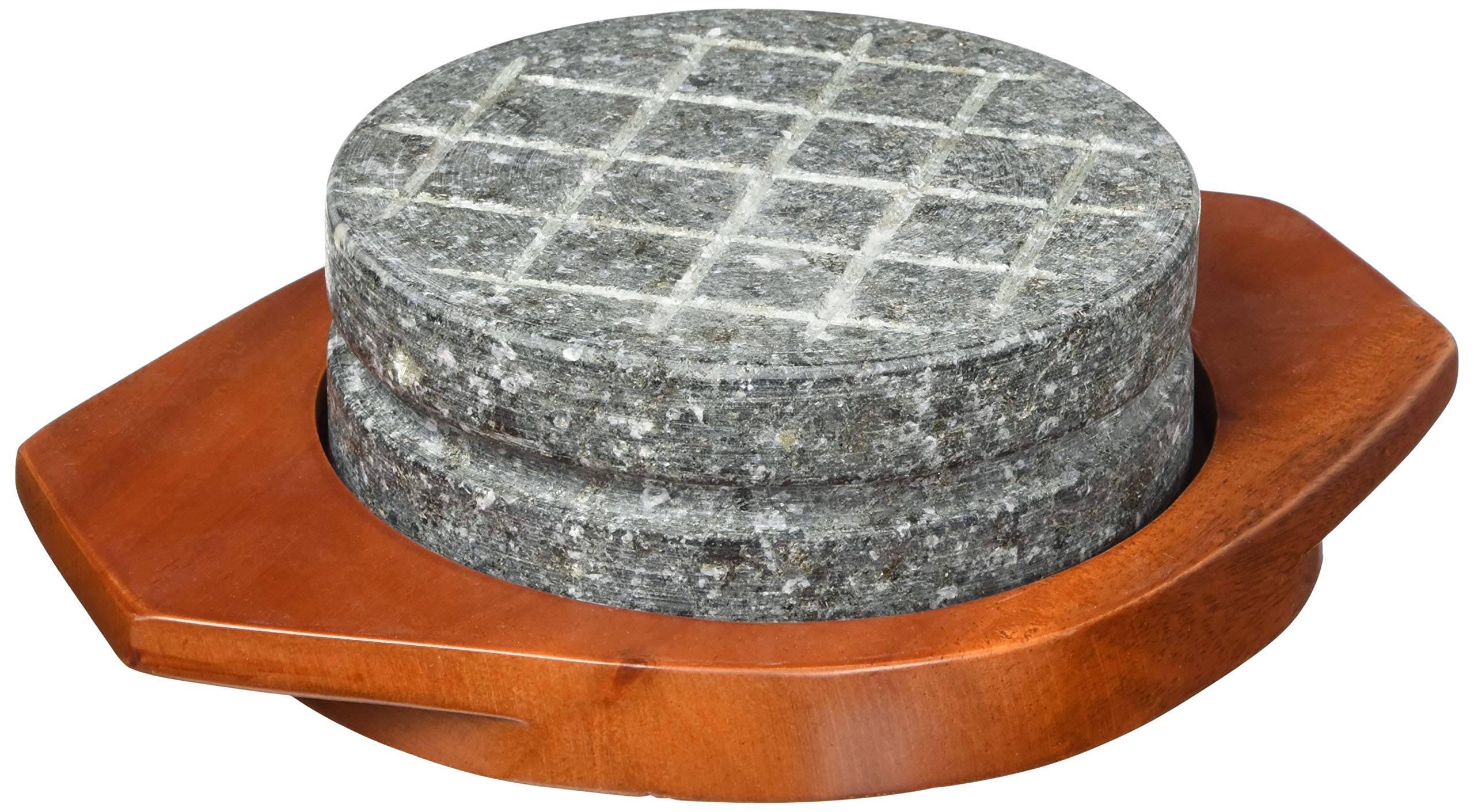 Endo Shoji Коммерческие пеллеты для гриля на камне (с деревянной подставкой) YS-1614C, Натуральный камень (Амфибол), Сделано в Корее, QPL0401