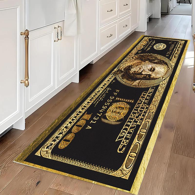 Luxury Black Gold Dollar Long Runner Rug Exquisite Fringe Detail Soft Washable Non-slip Mat for Hallway Corridor 40X120CM
Luxury Black Gold Dollar Long Runner Rug Exquisite Fringe Detail Soft Washable Non-slip Mat for Hallway Corridor 40X120CM