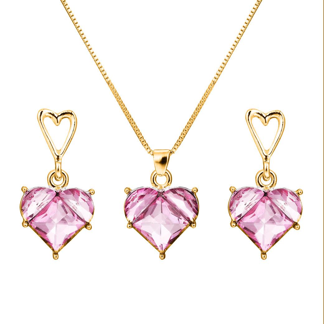 Cute Romantic Pink Heart Crystal Pendant Necklace for Women Temperament Fashion Collarbone Chain Stud Earrings Jewelry Set Gift
Cute Romantic Pink Heart Crystal Pendant Necklace for Women Temperament Fashion Collarbone Chain Stud Earrings Jewelry Set Gift