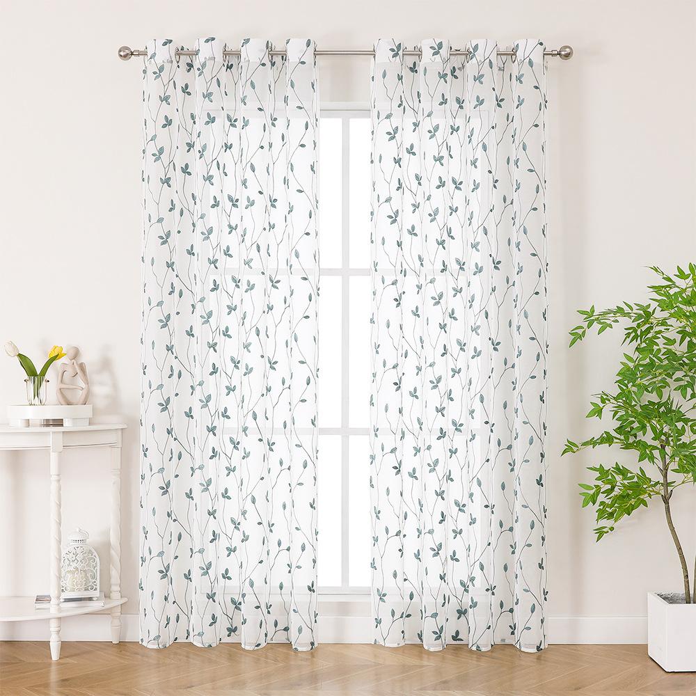 Вышитые пасторальные корейские шторы Полузатемняющие оконные экраны Готовые шторы для гостиной спальни с листьями 132*160cm зелёный
Вышитые пасторальные корейские шторы Полузатемняющие оконные экраны Готовые шторы для гостиной спальни с листьями 132*160cm зелёный