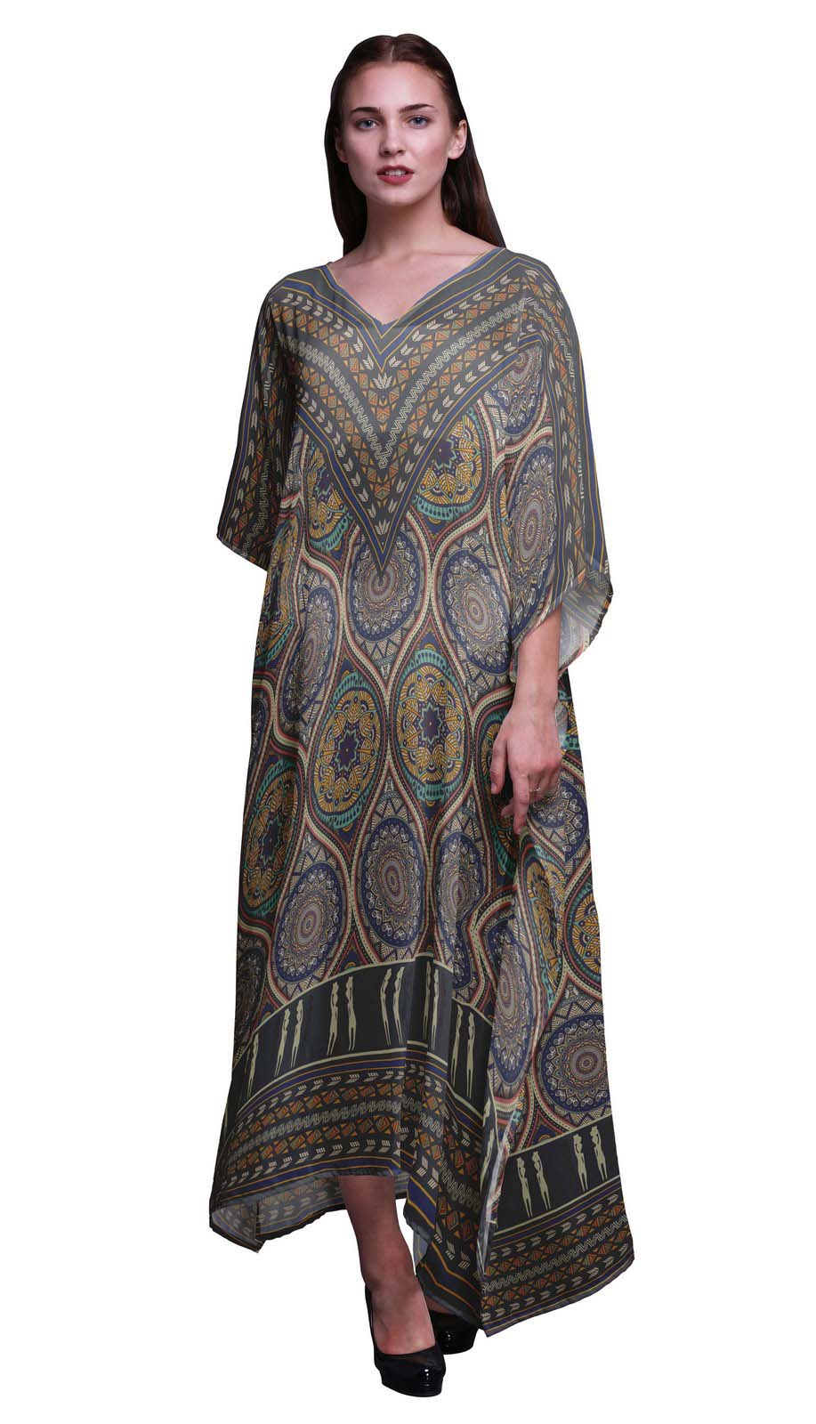 Phagun Geometric Tribal Long Caftan Maxi Dress Beach Swimwear Cover up Womens XL-3X помаранчевий
Phagun Geometric Tribal Long Caftan Maxi Dress Beach Swimwear Cover up Womens XL-3X помаранчевий