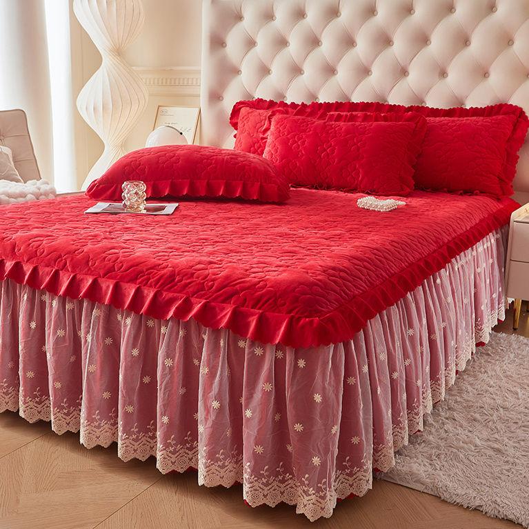 3 шт. Роскошный комплект постельного белья с юбкой, однотонный, приятный для кожи, стеганый, с кружевным ремешком (1 Подзор + 2 Наволочки, Без Сердечника) 1.5m bed skirt 3pcs set
3 шт. Роскошный комплект постельного белья с юбкой, однотонный, приятный для кожи, стеганый, с кружевным ремешком (1 Подзор + 2 Наволочки, Без Сердечника) 1.5m bed skirt 3pcs set