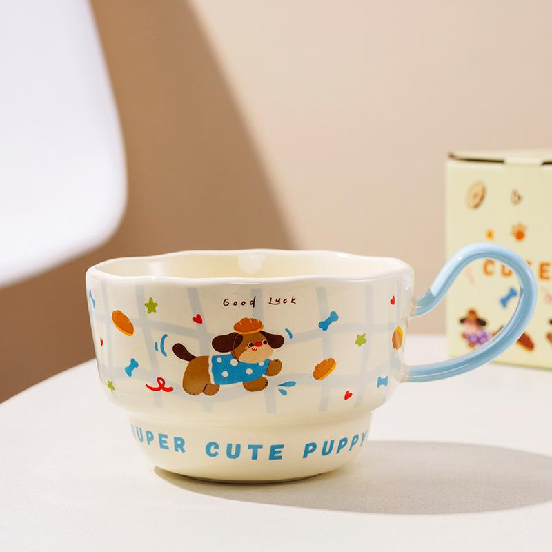Керамическая кружка Такса с ручкой для девочек, высококачественная керамическая чашка, кофейная чашка, штабелируемая чашка, подарок на день рождения 301-400ml
