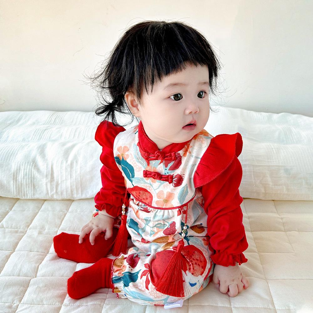 Autumn Cotton Romper 2025: Chinese Style First Birthday Suit for Baby Girls Tag 73 червоний
Autumn Cotton Romper 2025: Chinese Style First Birthday Suit for Baby Girls Tag 73 червоний