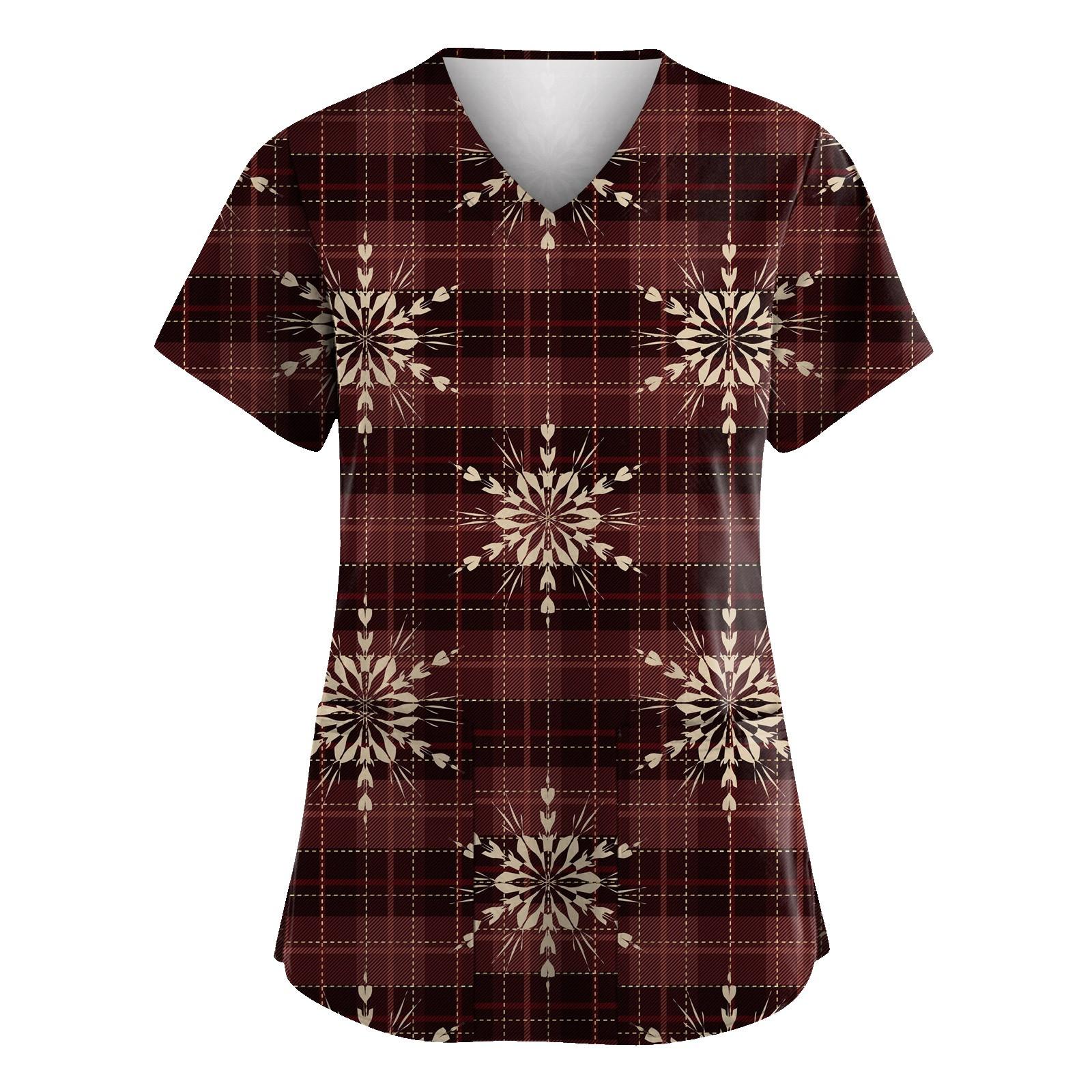 Большие размеры Рождественский принт Рабочая униформа Топы для женщин V-образный вырез Короткие рукава Футболки рабочая одежда Футболка с карманами XL коричневый
Большие размеры Рождественский принт Рабочая униформа Топы для женщин V-образный вырез Короткие рукава Футболки рабочая одежда Футболка с карманами XL коричневый