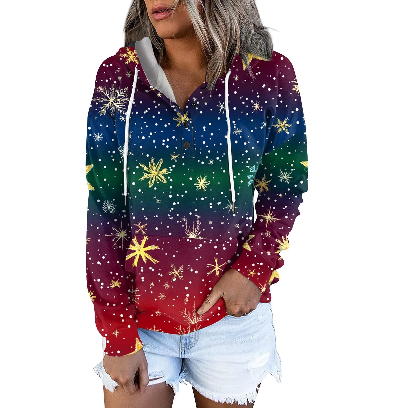 Женские повседневные модные принты с длинным рукавом на пуговицах пуловеры с капюшоном толстовки S
Женские повседневные модные принты с длинным рукавом на пуговицах пуловеры с капюшоном толстовки S