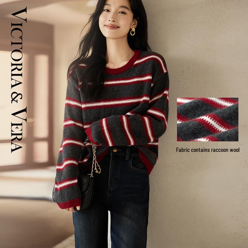 VICTORIA&VERA Women s Raccoon Velvet Wool Blend Striped Round Neck Long Sleeve Knitted Sweater XL
VICTORIA&VERA Women s Raccoon Velvet Wool Blend Striped Round Neck Long Sleeve Knitted Sweater XL