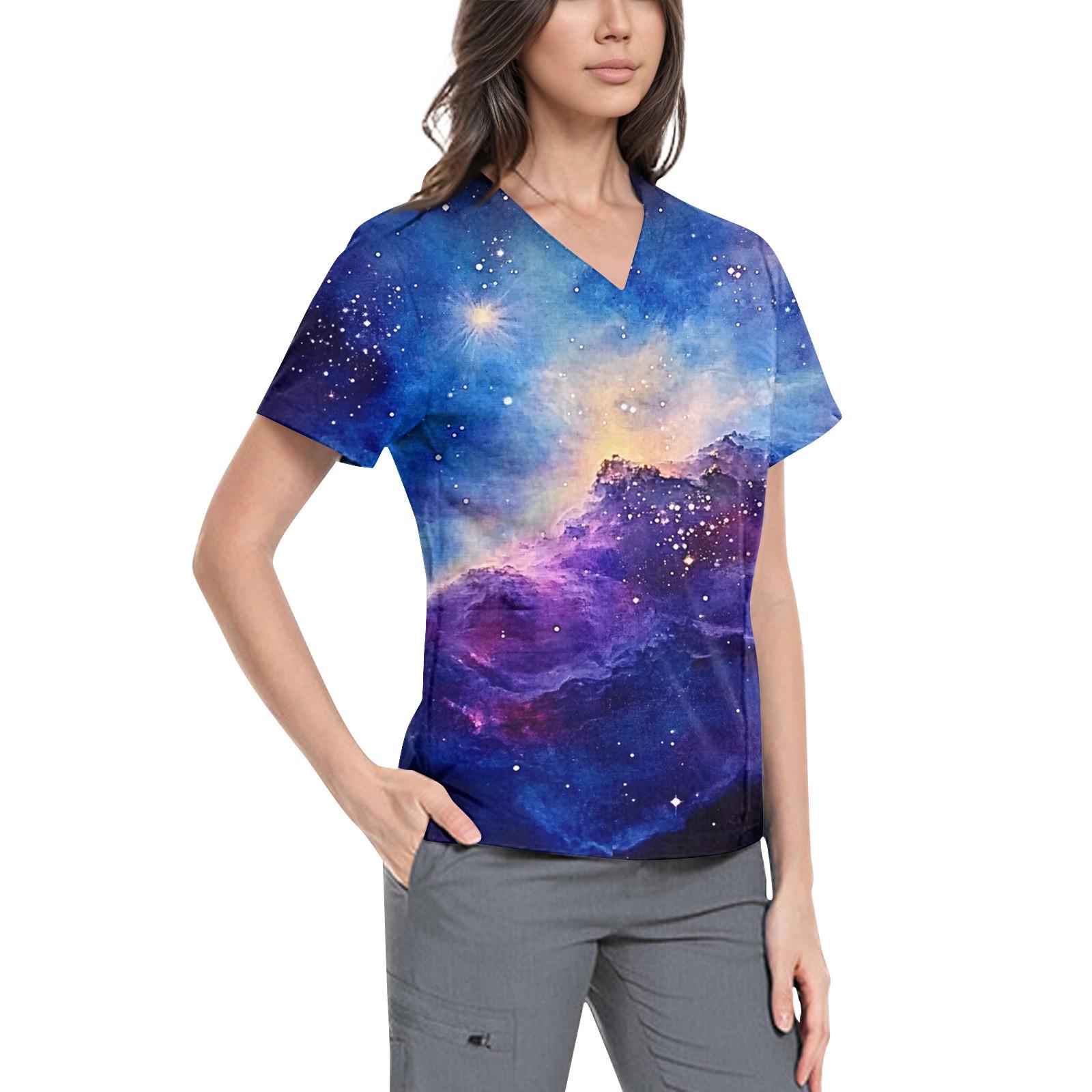 Женская симпатичная принтованная рабочая одежда с V-образным вырезом, двухслойными карманами, базовым коротким рукавом, пуловером XXL синий
Женская симпатичная принтованная рабочая одежда с V-образным вырезом, двухслойными карманами, базовым коротким рукавом, пуловером XXL синий