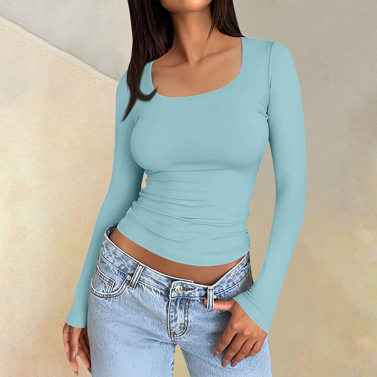 Женская повседневная модная однотонная футболка с длинным рукавом и квадратным вырезом, топ, пуловер XS
Женская повседневная модная однотонная футболка с длинным рукавом и квадратным вырезом, топ, пуловер XS